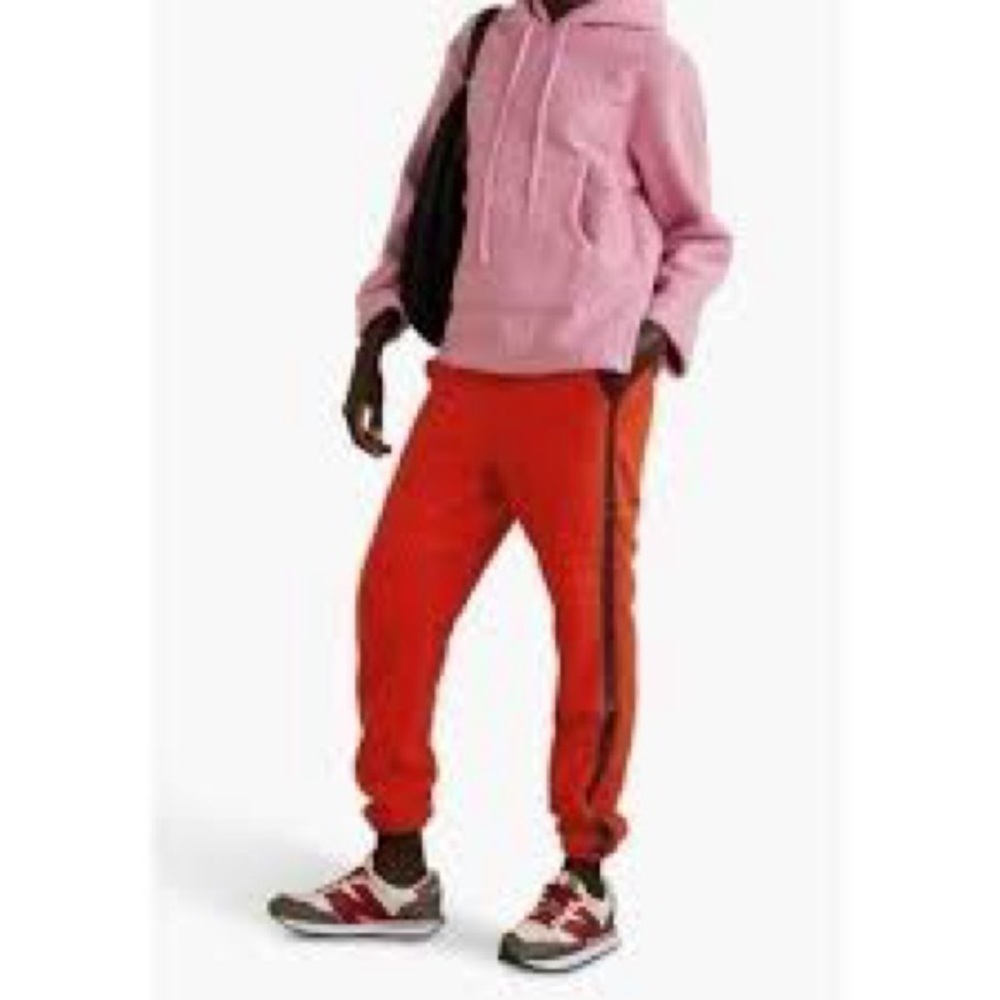 STAUD Chutes Faux Leather Trim Track Pants Sz-M